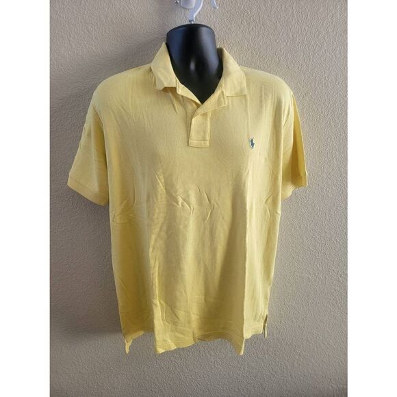 Polo Ralph Lauren Men's Yellow Short Sleeve Classic Polo Shirt Size Medium - Picture 1 of 5